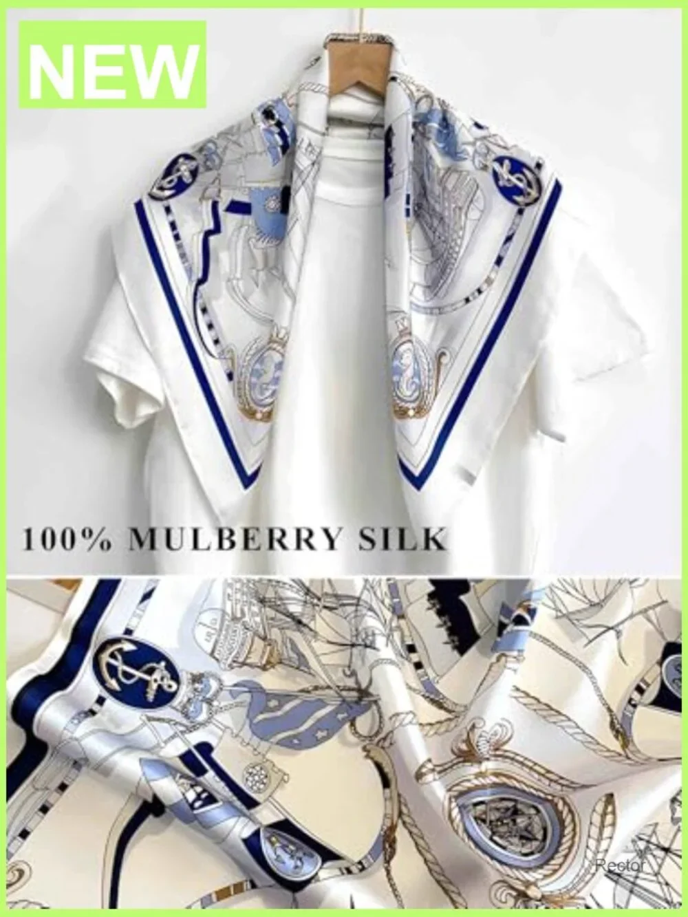 100% Mulberry Silk Square Scarf 21